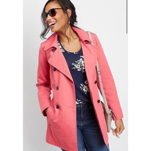 Maurices Button Down Trench Coat Size S - Picture 1 of 7